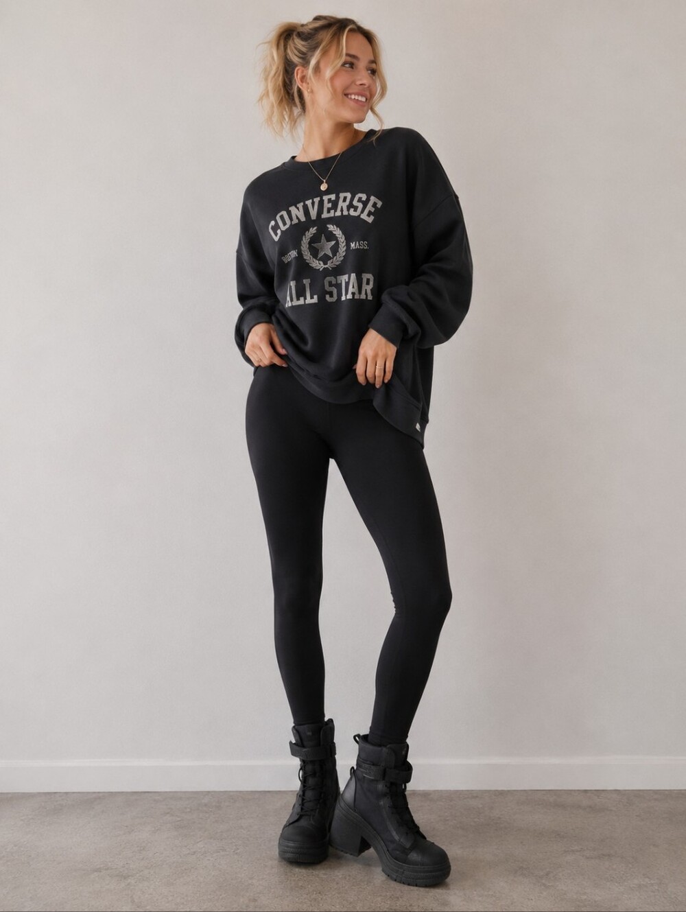 Converse Black Combat Boots for Women